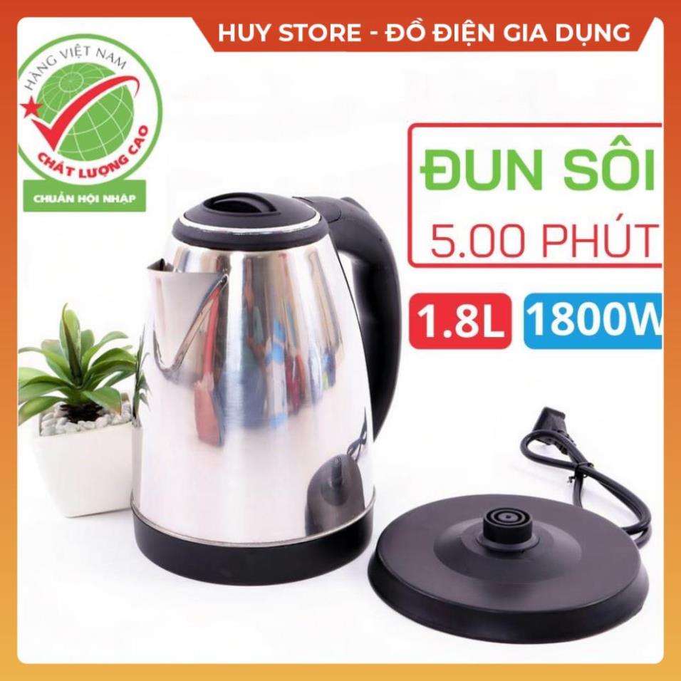 Ấm Siêu Tốc Inox Electric Kettle Đun Nước , Bình Điện Đun Nước Pha Tra Hỏa Tốc Tiện Ích Bền Bỉ Đảm Bảo An Toàn Huy Store