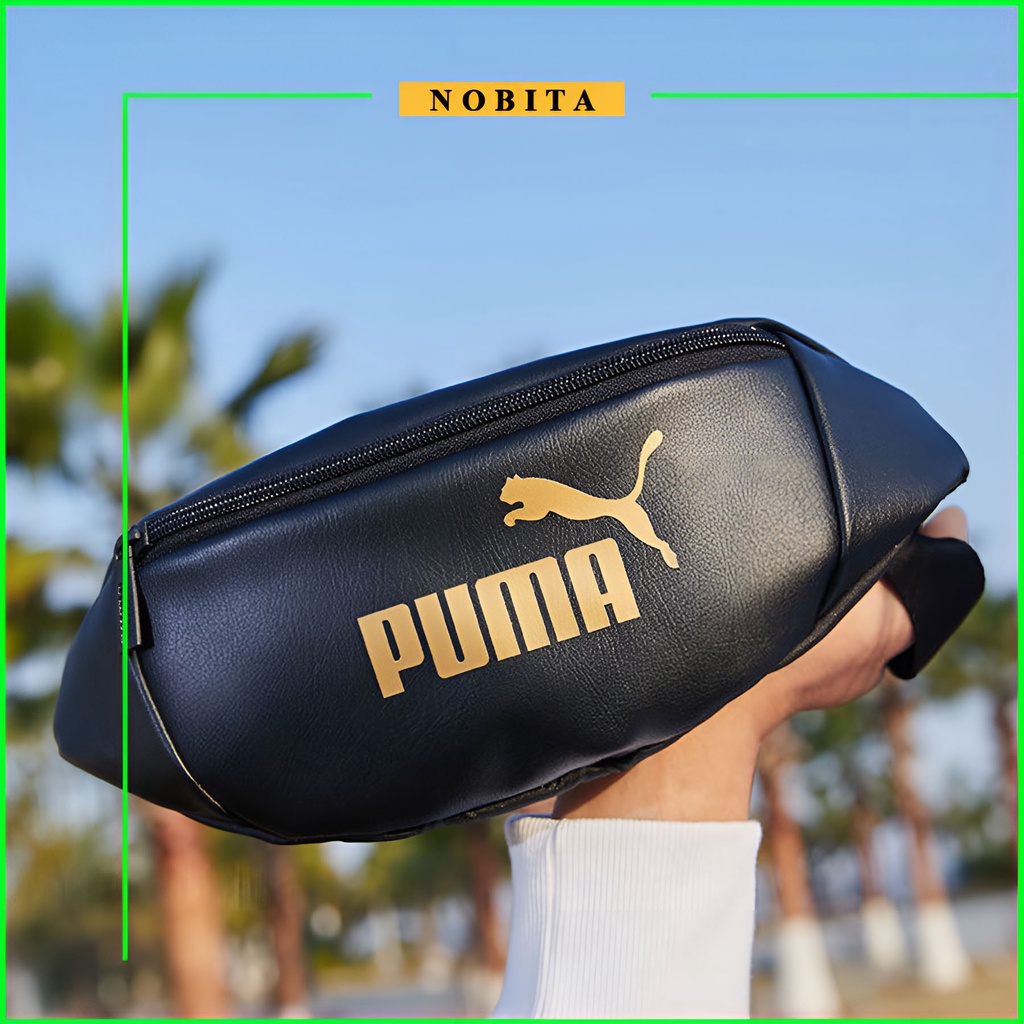 Túi đeo chéo PUMA nam nữ, Túi bao tử đeo ngực da PU chính hãng cao cấp chống thấm