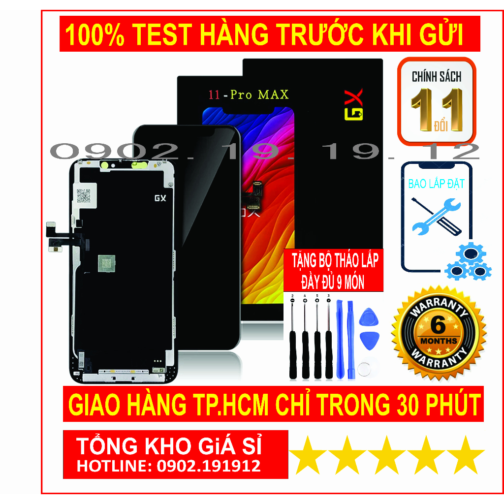 MÀN HÌNH IP OLED THƯƠNG HIỆU GX CHO IP X ĐẾN IP 13PM, BAO TEST BAO RÁP, MÀU SẮC VÀ CẢM ỨNG CHUẨN ZIN - Ảnh 2