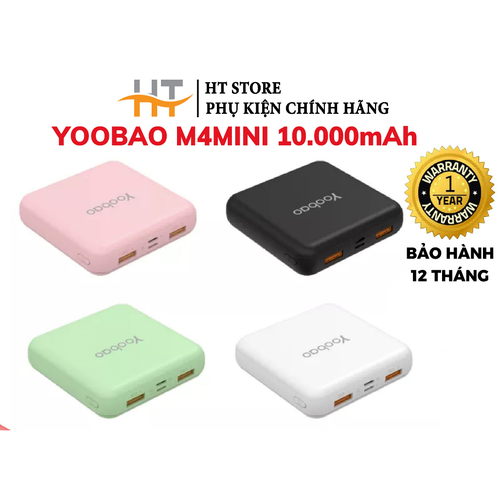 Sạc dự phòng Yoobao M4 mini 10000mAh Pin Li-Polymer cho điện thoại, máy tính bảng...