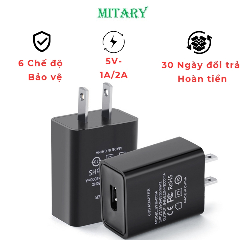 Củ Sạc Nhanh, Nguồn 5V Adapter Cho Điện Thoại Camera , Đèn Led, Quạt Cầm Tay, Sạc Pin Điện Thoại 6 Chế Độ Bảo Vệ An Toàn
