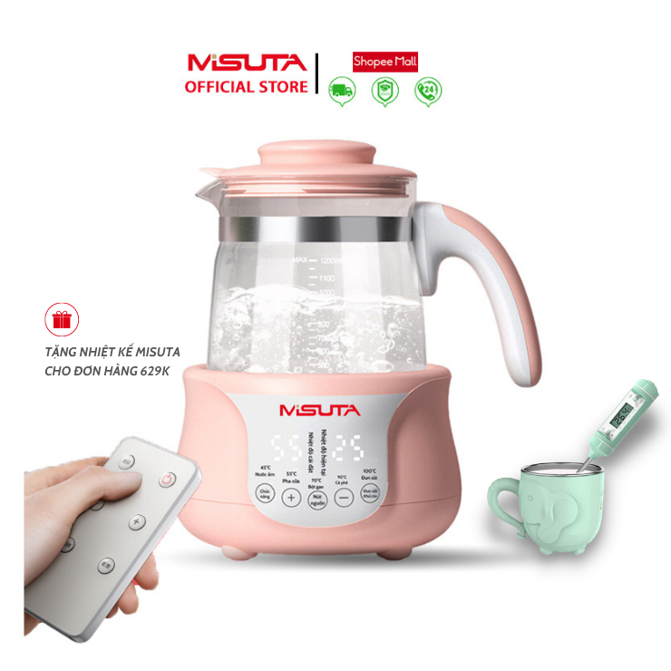 Máy Đun Nước Pha Sữa MISUTA Bản Nâng Cấp-Có Quạt Tản Nhiệt, Ánh Sáng Dịu Nhẹ Thích Hợp Cho Mẹ Pha Sữa Ban Đêm