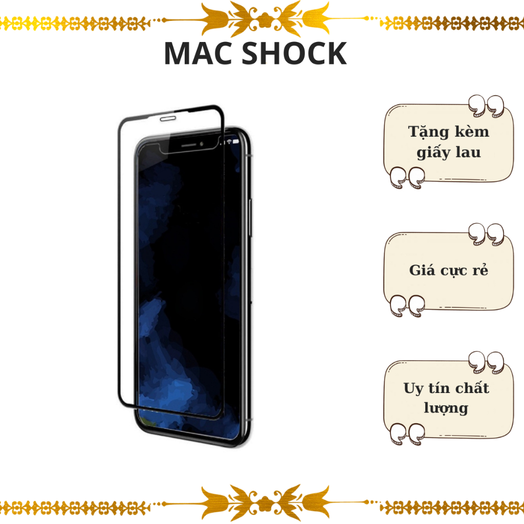 Kính Cường lực Full Màn IPhone 15D REMAX 7/7plus/x/xs max/11/11 promax/12/12 promax - Mac Shock