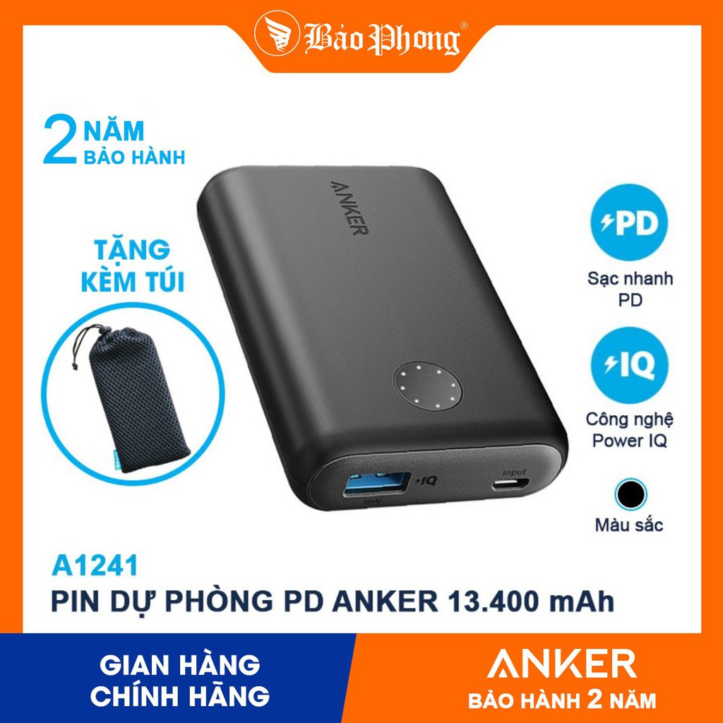 Pin Dự Phòng 13400mAh Sạc Nhanh PD 18w ANKER A1241 PowerCore Nintendo Switch Edition Cho IP Samsung Oppo