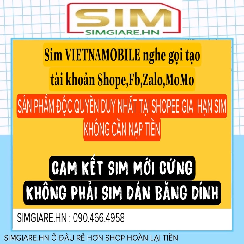 Sim số giá rẻ Vietnamobile 15K