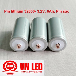 Pin lithium 32650 - 3.2V, 6Ah, Pin sạc Lithium sắt, tặng kèm ốc, vít