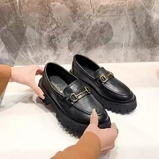 Giầy búp bê nữ da mềm quai xích đôn đế cao 4cm, giày nữ đi học ULZZANG SHOES phong cách hàn quốc - Ảnh 2