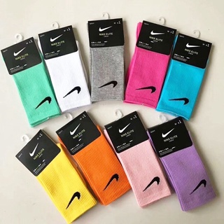 Tất Nike Cao Cổ Vớ Nam Nữ Cổ Cao Unisex Dệt Kim Cao Cấp Trơn Nhiều Màu Thể Thao Đá Bóng Dài Dày TAT23
