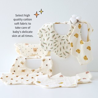 Yếm Ăn Vải Cotton Chống Thấm Nước Dành Cho Bé Sơ Sinh