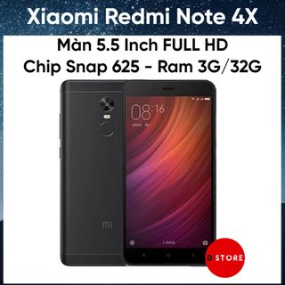 Điện thoại chơi game giá rẻ Xiaomi Redmi Note 4X - Ram 3G/32G - Chip Snapdragon 625 Màn 5.5 Inch