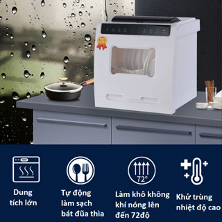 Máy rửa bát đĩa tự động OLONBO 1200W, tích hợp vòi xịt xoay 306 độ rửa siêu sạch, có khử trùng Ozon thông minh