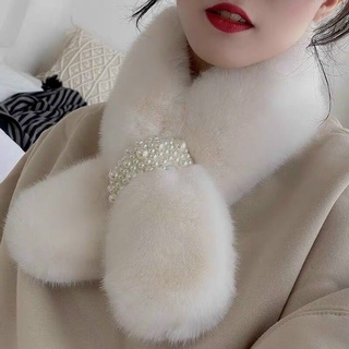 Khăn lông quàng cổ đính ngọc siêu sang