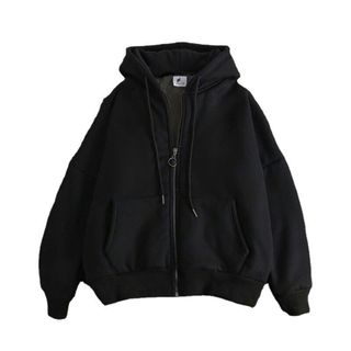 Nurgaz Áo khoác cardigan nam dài tay phong cách hàn quốc hợp thời trang áo khoác có mũ trùm đầu lỏng zip top fleece dày áo khoác có mũ trùm đầu