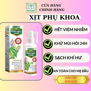 Xịt phụ khoa thảo mộc xanh x4 100ml hỗ trợ nấm ngứa viêm phụ khoa giúp vùng kín âm đạo hết viêm an toàn cho bà b