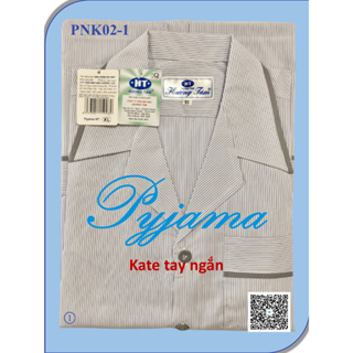 Bộ Pyjama HUONGTAM Kate tay ngắn nam cao cấp. Chất liệu Kate loại tốt mềm mại, thoáng mát, không phai màu.