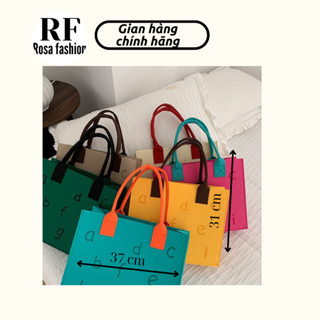 Túi Vải Nỉ Rosa Fashion Tote Cỡ Lớn In Hình Chữ Đủ Màu - Mã TN.0004