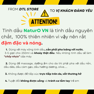 Tinh dầu thiên nhiên an toàn chất lượng Naturovn, Có giấy kiểm nghiệm COA
