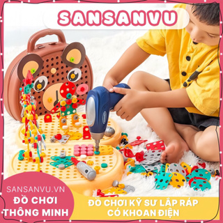 Bộ đồ chơi kỹ sư lắp ráp kèm khoan điện - đồ chơi vặn ốc vít - Cho bé từ 3 tuổi