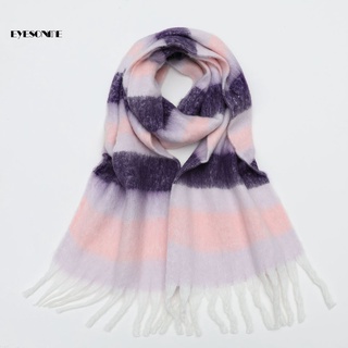 Khăn choàng cổ Pashmina dày dặn kẻ sọc caro thời trang mùa đông cho nữ