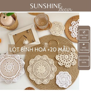 Miếng Lót Lọ Hoa Tấm Lót Bình Hoa Bằng Ren Cotton Trang Trí Bàn Ăn Làm Phụ Kiện Chụp Ảnh