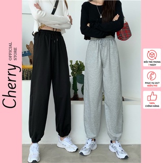 Quần jogger nữ ống rộng thể thao CHERRY quần tập gym dáng boom Bigsize phong cách ulzzang CHERRY T009