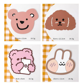 Miếng Lót Ly Cốc Nhựa Dẻo Họa Tiết Hình 3D Cute