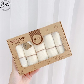 Khăn Sữa Xô BéBé Chất Xô Muslin Thấm Hút Tốt Set 5 Cái Cho Bé