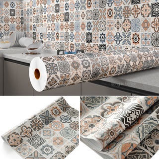 Giấy dán tường gạch bông - decal dán tường họa tiết gạch bông bóc dán 1.2mx0.5m