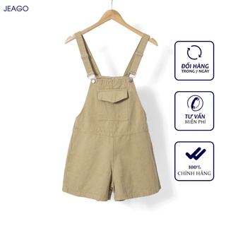 Yêm quần Kaki kem nâu ngắn có túi trước JEAGOM14