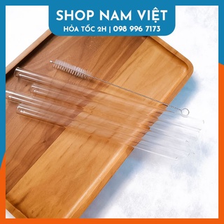 Ống Hút Trân Châu Thủy Tinh Trong Suốt Siêu To Thân Thiện Môi Trường