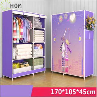 Tủ Vải Đựng Quần Áo Họa Tiết 3D 2 Buồng 6 Ngăn J0313