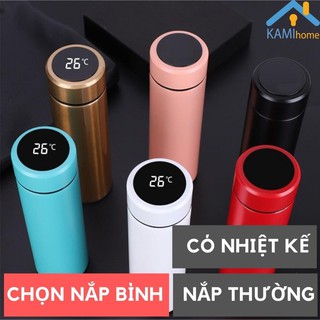 Bình giữ nhiệt inox hiển thị nhiệt độ chất liệu Inox 304 thép không gỉ cao cấp 450ml Kami22014