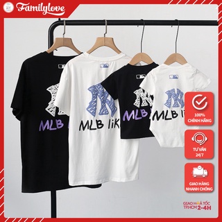 Áo gia đình Familylove - Mẫu Áo Đồng phục gia đình Họa Tiết Logo New York Yankess MLB Like chất liệu cotton 100 co giãn