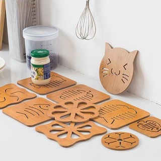 Miếng lót gỗ cách nhiệt bàn ăn, nhà bếp - Đế Lót Nồi Gỗ Clovershop68