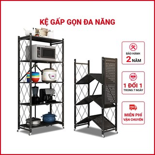 Kệ Để Đồ Nhà Bếp Xếp Gọn Gấp Gọn Đa Năng Để Lò Vi Sóng Để sách kệ trang trí Có Bánh Xe Di Động
