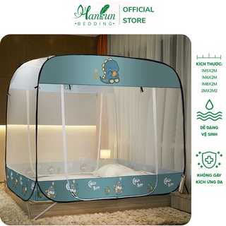 Màn chụp chống muỗi tự bung Hankun 3 cửa đỉnh vuông kích thước m5/m6/m8/2m cho gia đình