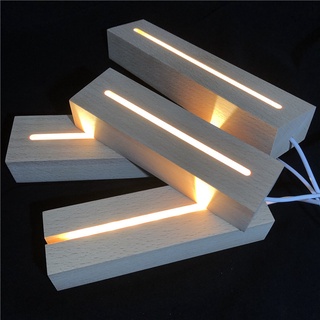 Đế đèn ngủ led bằng gỗ độc đáo trưng bày chữ resin, mica trong suốt