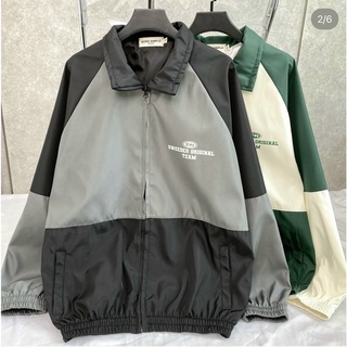 Áo khoác dù unisex nam nữ phối màu chất 2 lớp dày dặn logo in chữ TEAM có 2 màu lựa chọn