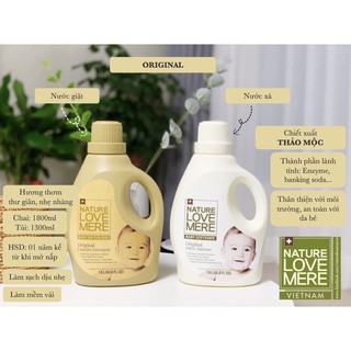 NƯỚC GIẶT/XẢ QUẦN ÁO CHO BÉ NATURE LOVE MERE HƯƠNG THẢO MỘC ORIGINAL 1800ml/1300ml