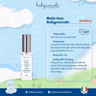 Nước hoa cho bé Babycoccole 5ml - Nước hoa Babycoccole chiết xuất hoa sen cho bé sơ sinh