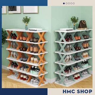Kệ để giày dép đa năng  dễ tháo lắp 5,6 tầng hot 2026,kệ trang trí decor chữ X chất liệu nhựa PVC cao cấp