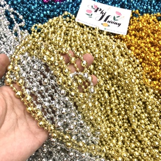 Gói 1 mét dây chuỗi hạt cườm 8mm nhiều màu lấp lánh trang trí handmade, sân khấu, tiệc cưới