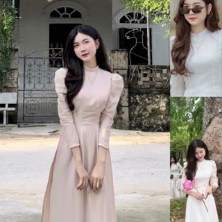 Áo Dìa Truyền Thống - Áo Dài Học Sinh Tay Bồng Chất Liệu Von Tơ 4 Tà Nhẹ Nhàng phù hợp với mọi lứa tuổi