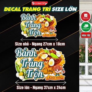 Hình Dán Bánh Tráng Trộn, Cá Viên Chiên Vintage ??????????????????????????? Decal Ăn Vặt Dán Tường, Kính, Tủ Gỗ Dùng Trang Trí Quán
