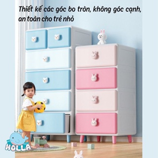Tủ nhựa thỏ gấu Holla sizze lớn 3-4-5 tầng đựng quần áo, bỉm sữa cho bé