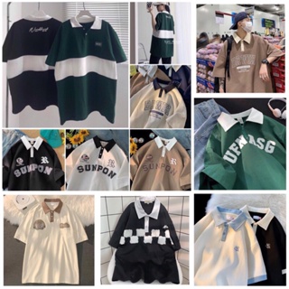 Áo Polo Unisex Mẫu W.Z.S Và Các Mẫu Cổ Đức Form Rộng Ulzzang Nam Nữ