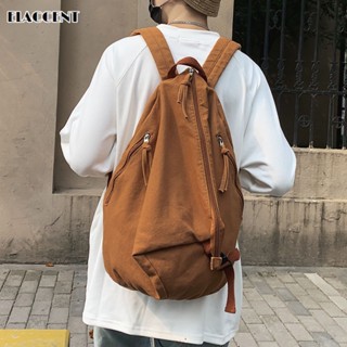 Ba Lô Vải canvas Màu Trơn Sức Chứa Lớn Cao Cấp Phong Cách vintage Nhật Hàn Cho Nam