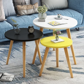 Bàn trà tròn sofa ngồi bệt chân gỗ tự nhiên, Bàn tròn cafe dùng làm decor phòng ngủ nhiều màu sắc Havaco