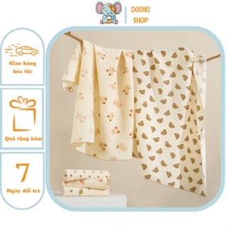 Khăn Tắm Cao Cấp 90 100cm Cho Bé Chất Xô Muslin Hàn 2 Lớp Chính Hãng Doomi Baby - HT630