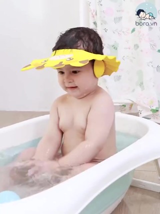Mũ Tắm Chắn Nước Cho Bé Hagykid Mũ Gội Đầu Bảo Vệ Tai Và Mắt Có Thể Điều Chỉnh Vòng Đầu An Toàn Cho Bé - Ảnh 2